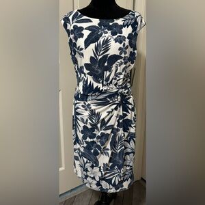 NWT Chaps Floral Shirred Faux Wrap Dress